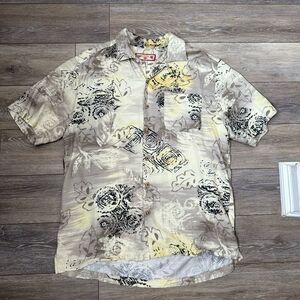 Caribbean Joe Hawaiian Button Down Shirt Sz M